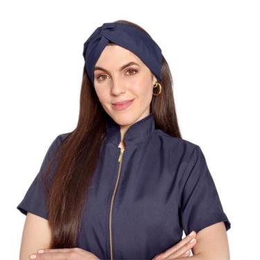Imagem de Touca Turbante Feminina Eva Azul Marinho - Gardenia Jalecos