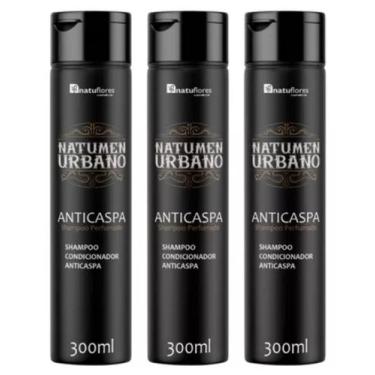 Imagem de Shampoo Condicionador Anticaspa 4x1 Natumen 300ml Natuflores Kit 3und