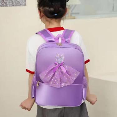 Imagem de Mochila Bolsa Passeio Infantil Menina Ballet Bailarina Lilás Rosa - Si