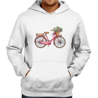 Imagem de Moletom Bicicleta Vintage Romântica - Foca na Moda, Branco, GG