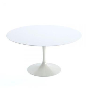 Imagem de Mesa de Jantar Saarinen Redonda 107 cm Madeira Base Branca - Eero Saar