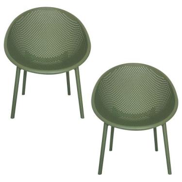 Imagem de Kit 2 Poltronas Área Externa de PP Marina com Base Desmontável Verde G