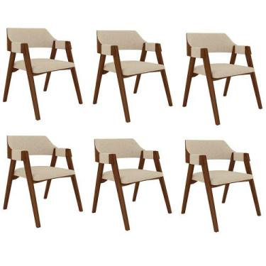 Imagem de Kit 6 Cadeiras Sala de Jantar e Jogos Carteados Madeira Maciça Poker L