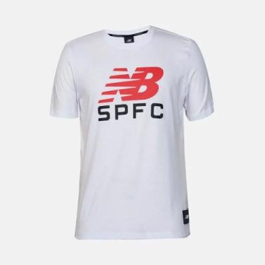 Imagem de Camiseta New Balance Torcedor SPFC Masculina - Branco, G