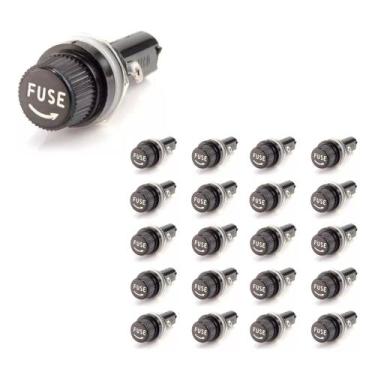 Imagem de Kit 20 Porta-Fusível preto 5x20 - Fox Tools