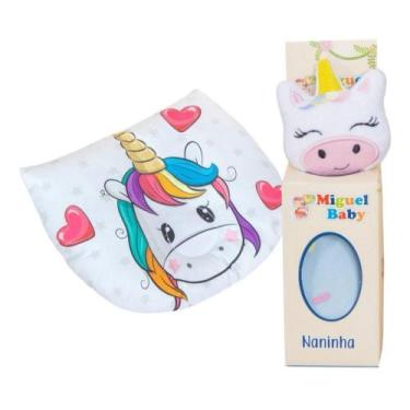 Imagem de Kit Baby Para Dormir 2 Pçs Sono Tranquilo Naninha Pelúcia Zoo + Traves