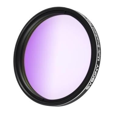 Imagem de SVBONY Filtro de telescópio SV260, filtro de campo estelar multi-passa-banda de 5 cm, 90% de transmissão de luz, profundidade de corte OD4, filtro de poluição luminosa para fotografia de subúrbio de