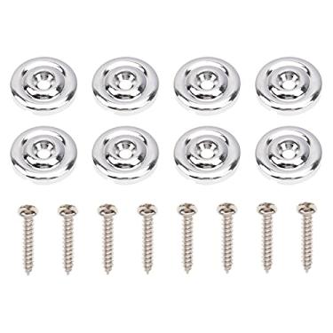 Imagem de 8 peças Yootones Round Electric Bass String Retainer Guides Metal String Trees Compatível com Fender Jazz Bass Precision Bass Guitar (Prata)