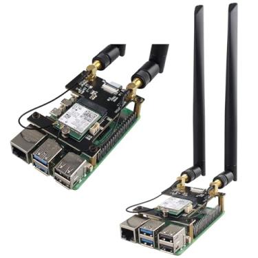 Imagem de ZDE ZP590A PCIe para M.2 E Key HAT PCIE para WiFi7 6 6E 5 Módulos Placa de Expansão Adaptador para Raspberry Pi 5 WiFi Suporte Google TPU WiFi 7 BE200 WIFI6E AX210 MT7922 WIFI6 AX200