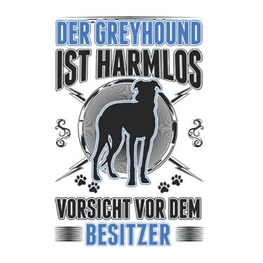 Imagem de Greyhound Notizbuch: Greyhound Besitzer Britischer Windhund / 6x9 Zoll / 120 karierte Seiten Seiten