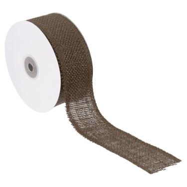 Imagem de PATIKIL Fita de serapilheira de 5 cm de largura, tecido de juta natural, rolo de embrulho de presente para festa, casa, decoração de laço, casamento, Natal, marrom
