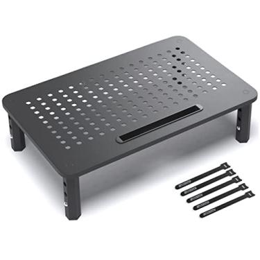 Imagem de EVOOMI Monitor Stand Riser - Upgraded for Faster Productivity - Anti-Skid, HD Hexagonal Steel Stability - Free Cable Ties - Adjustable Computer Stand Riser, Laptop, Desktop, Printer, iMac (Pack o f 1)