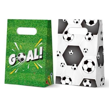 Imagem de KALEFO 24 peças de sacos de lembrancinha de festa de futebol