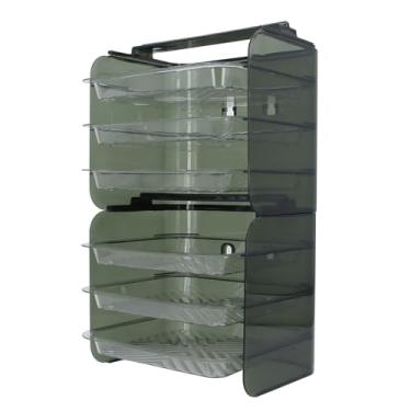 Imagem de Organizador de Rack de Cozinha, Prateleira de Armazenamento de Carne Vegetal de Cozinha Multicamadas para Bancada de Despensa, Organizador de Bancada de Cozinha Montado na Parede