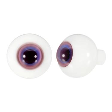 Imagem de YOKIVE 1 par de globos oculares de 14 mm para artesanato, olhos redondos realistas de vidro, feitos à mão, para boneca, festa de Halloween, máscara de terror, decoração DIY (purpurina interna)