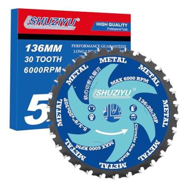 Imagem de LSHUZIYU 5-3/8"(136 Mm)-30T, Lâmina de Serra Circular para Corte de Metais Ferrosos, Eixo de 20 Mm com Arruela de 5/8"-10 Mm, Compatível com Serra Sem Fio, Metal, Barra de Ferro de (5-3/8"(136Mm) 30T