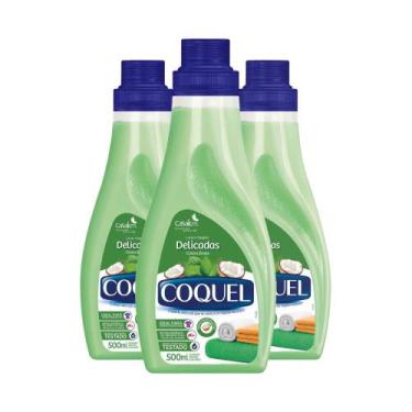Imagem de Kit com 3 Lava Roupas Líquido Coquel Coco e Ervas 500ml Cada - CasaKm