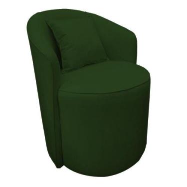 Imagem de Poltrona Redonda Serena Suede Verde Base Fixa C05 - D'rossi