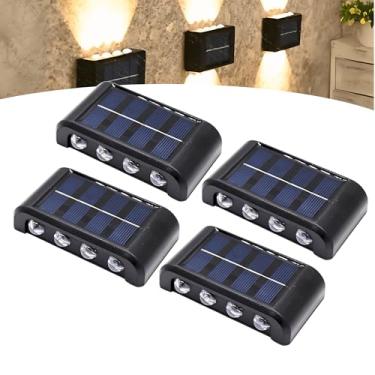 Imagem de Kit 4 Luminária Led Solar Arandela Parede Jardim 8 Leds 8s