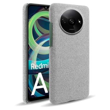 Imagem de Capa para Xiaomi Redmi A3 4G,Capa desenhada em lona,Case Protetora Ultrafina com Empunhadura Macia,Design em Tecido Antichoque e Antiarranhões-Light gray