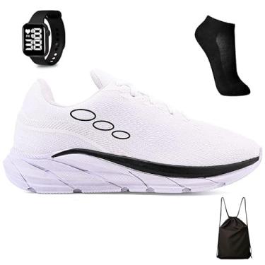 Imagem de Kit Tenis Esportivo Masculino Feminino Academia Treino Leve + Mochila Bag + Meia e Relogio