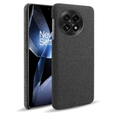 Imagem de Capa para Oneplus 13,Capa desenhada em lona,Case Protetora Ultrafina com Empunhadura Macia,Design em Tecido Antichoque e Antiarranhões-Black