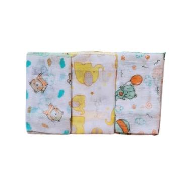 Imagem de Pano de Boca Bebê Babete Fralda Kit com 03 unidades Carícia Baby (Neutro)