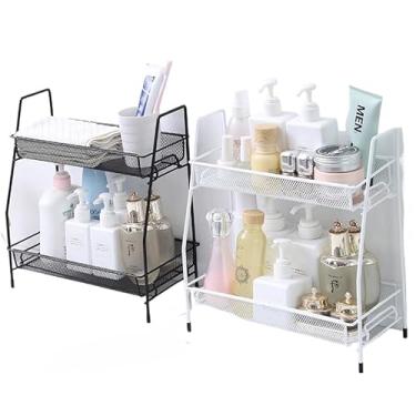 Imagem de Prateleira Organizador Dupla Ferro Banheiro Cozinha Multiuso 31 x 17 x 32 cm(BRANCO)