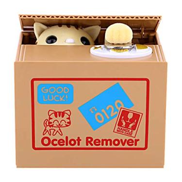 Imagem de Banco Automático de Dinheiro para Gatos, Plástico ABS e Caixa de Economia de Componentes Eletrônicos para Mesas de Casa e Escritório, para As Crianças Ensinarem a Importância de