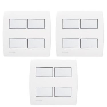 Imagem de Kit 3 conjuntos 4x4 4 interruptores paralelos soprano siemens ilus
