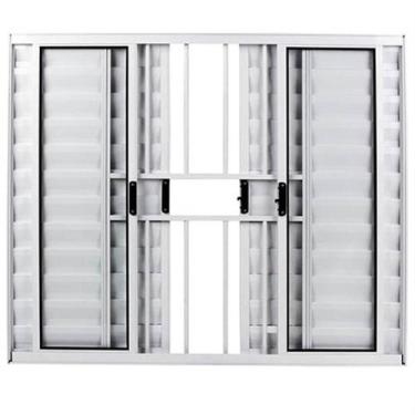 Imagem de Veneziana de Alumínio Branca 6 Folhas 100x120cm com Grade - FACCE