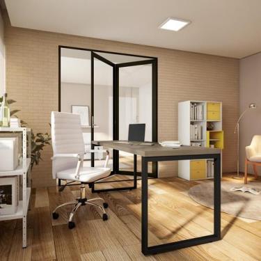 Imagem de Mesa de Escritório Trim Carvalho 190 cm - Mobly