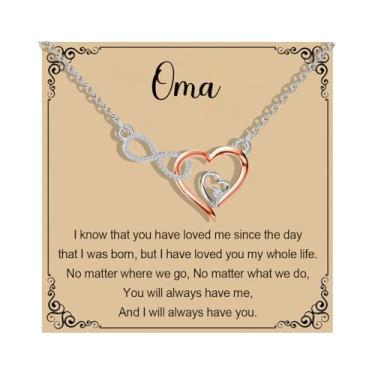 Imagem de MAOFAED Colar de coração infinito para avó, apelidos da vovó, mercadoria do Dia das Mães, Metal, Sem Pedra Preciosa