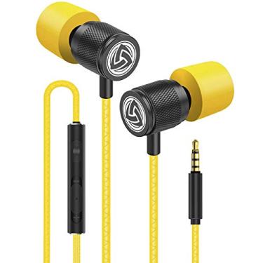 Imagem de LUDOS Fones de ouvido intra-auriculares ultra com fio, 5 anos de garantia, fones de ouvido com microfone, fones de ouvido com isolamento de ruído, espuma de memória para iPhone, Samsung, estudantes