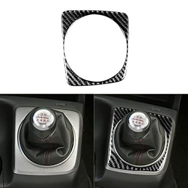 Imagem de PJFUS Adesivo de caixa de câmbio manual para console central de fibra de carbono macia real acessórios interiores compatíveis com Civic 8 Gen 2006-2011 preto (tipo C)