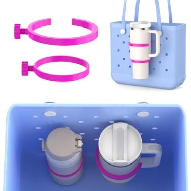 Imagem de OUTXE Pacote com 2 suportes de copo para bolsa Bogg, serve para Stanley de 473 a 850 g, acessório de suporte de bebida compatível com todas as bolsas Bogg e sacola Simply Southern Beach (850 g rosa