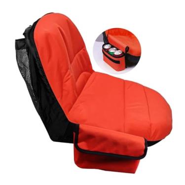 Imagem de Capa de assento para cortador de grama compatível com Kubota, capa de assento de trator compatível com artesão, para cadete filhote, para John Deere, Husqvarna, com bolsa de bebida (grande)