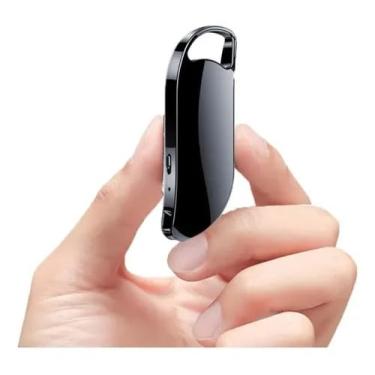 Imagem de Mini Gravador de Voz Audio de 32 GB, Oculto, Discreto, Chaveiro Digital Ativado por Voz, para reuniões, palestras, negociações de negócios, Com fones, Recarregável cabo USB, profissional, cor preto