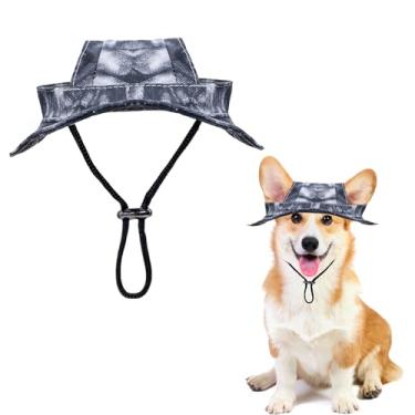 Imagem de Chapéu de sol para cães, 1 peça, chapéu balde de princesa ajustável com orifícios para orelhas, aba redonda para cães, chapéu de pescador para filhotes, cães pequenos, gatos, esportes ao ar livre