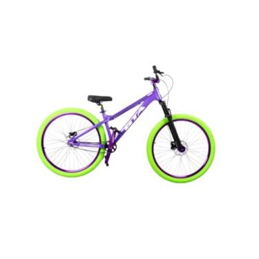 Imagem de Bicicleta 26 Gta Gravity Freeride Single Hollowtech Cubo k7 Barulhento Garfo C/Trava Freio a Disco Hidráulico Pneu Flame (Roxo Pneu-Verde)