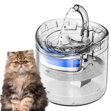 Imagem de Fonte Agua Bebedouro Pet Gato Cao Cachorro Animais 2 Litros Silencioso Usb Reservatório Transparente
