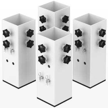 Imagem de FOROIRON 2025 Up-Grade Pacote com 4 peças Elevador de Cama de Dormitório Aço Carbono Elevador de Cama de Metal de 8 cm de Diâmetro para Dormitório Moldura de Cama de Madeira Altura 8 cm, 13 cm (para