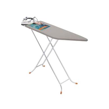 Imagem de Tábua de Passar Roupa Utimil Luxo com Ponta e Suporte para Ferro – Branco/Cinza
