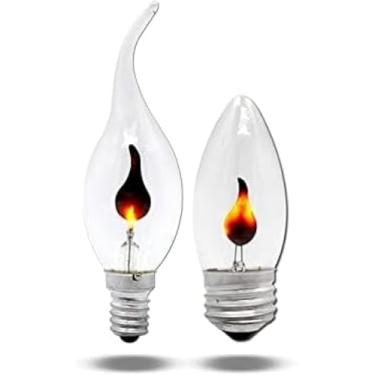 Imagem de Lâmpadas Led, 10pcs Lâmpada De Vela Led Chama Edison Lâmpada Flicker E14 E27 Iluminação De Fogo Vintage 3w 220v Cauda Retro Decor Lâmpada De Poupança De Energia, E14 Long tail