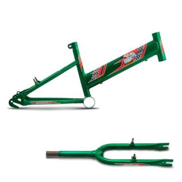 Imagem de Quadro + garfo ultra bikes rebaixado umir16, Verde, Aro 16