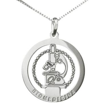 Imagem de Colar Biomedicina Coleção Formatura em Prata 925 - Sam Joias