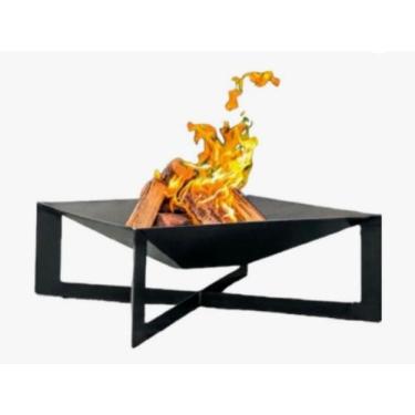Imagem de lareira firepit tacho a lenha 70x70x25cm - solutinox