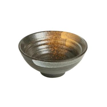 Imagem de Tigela de arroz de cerâmica retrô estilo japonês, tigela de sobremesa de cerâmica esmaltada - rima de 12,7 cm