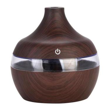 Imagem de Mini Umidificador De Ambientes Led Usb 150ml Aromatiador - Madeira Esc