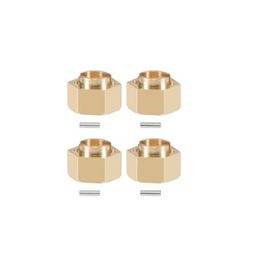 Imagem de TRX4M Brass Wheel Hex Hub 4mm/6mm Extenders Adaptor Set Extension Wheels Adapter for 1/18 TRX4-M Bronco Defender Upgrade Parts RC Crawler Car (4mm)